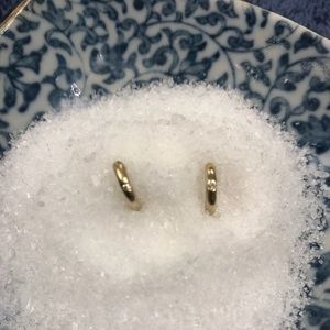 SOLD Sweet little huggy hoops diamond earrings